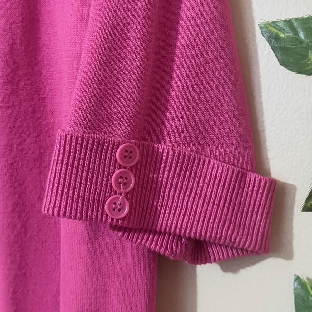 Vibrant Pink Women's Cardigan - Picture 3 of 4